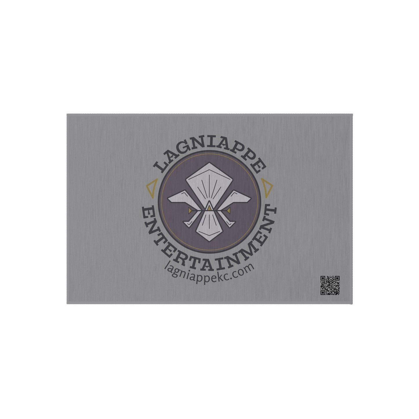 Lagniappe Entertainment Dark Color Logo Outdoor Rug