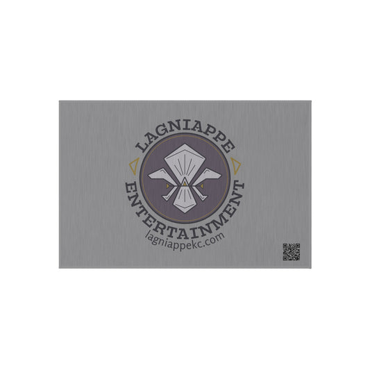 Lagniappe Entertainment Dark Color Logo Outdoor Rug