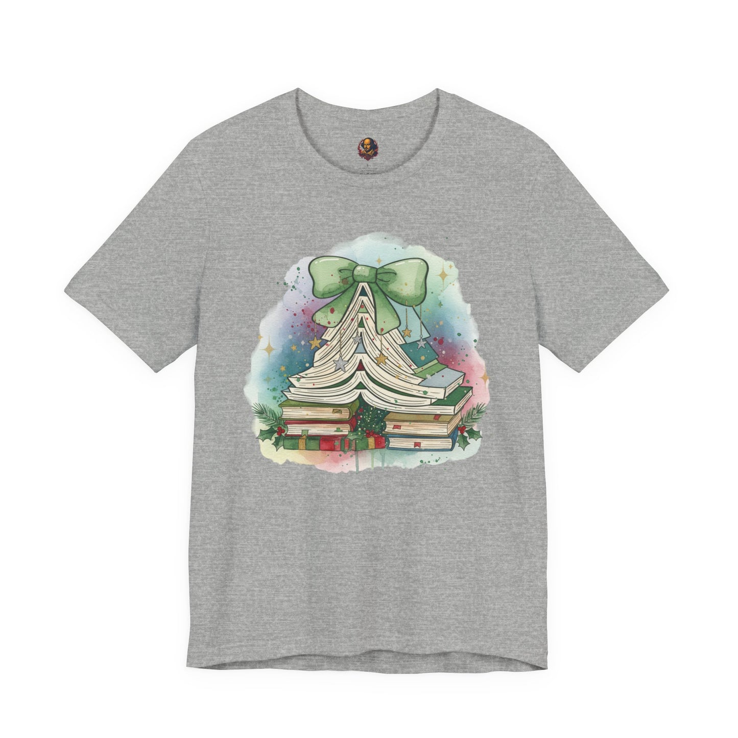 Book Stack Christmas Unisex Tee