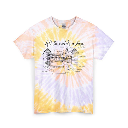 All the World's a Stage Tie Dye Cotton Tee Unisex