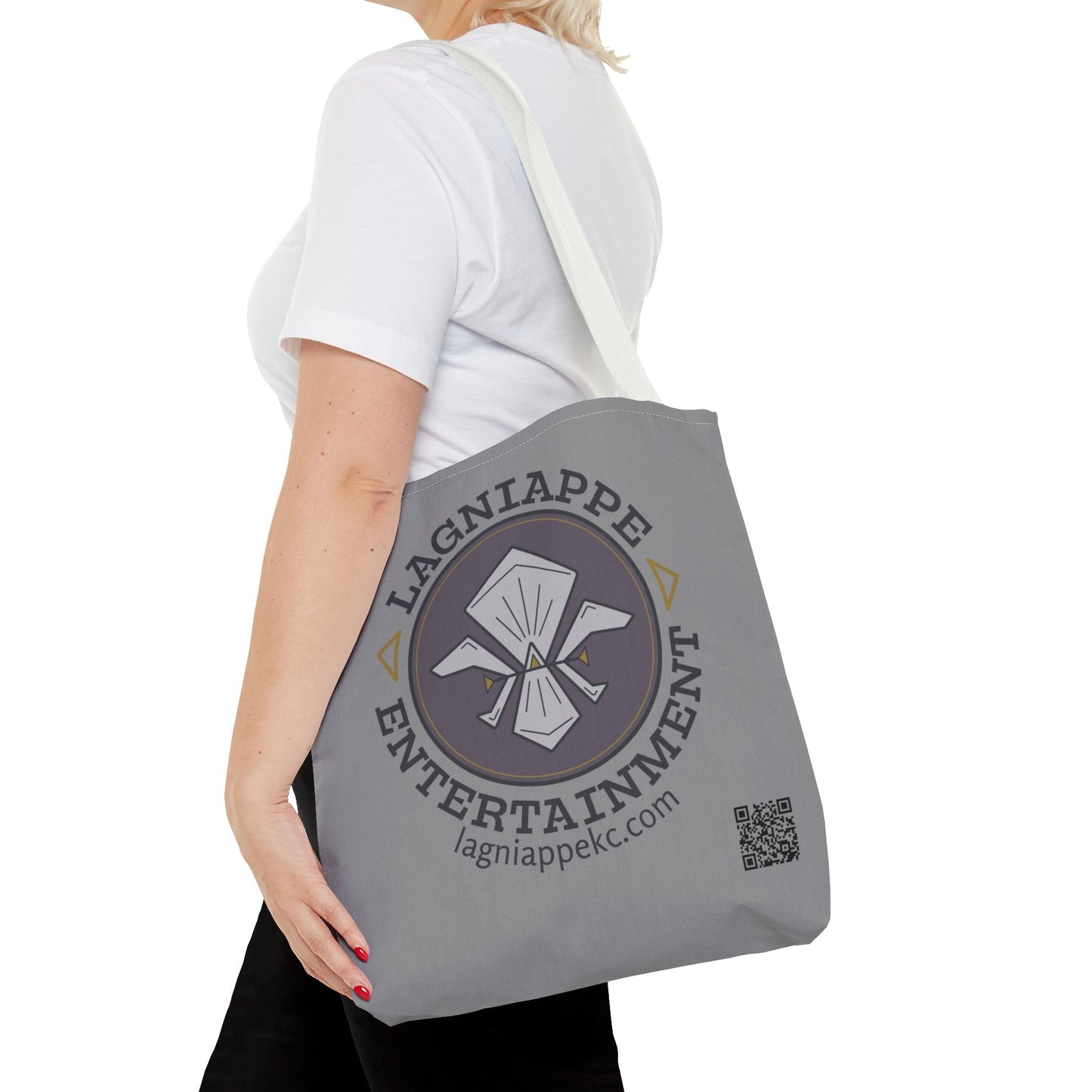 Lagniappe Entertainment Dark Color Logo Tote Bag