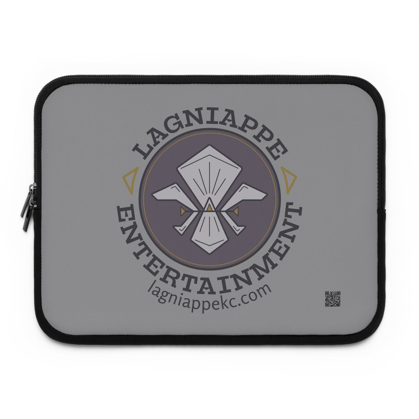 Lagniappe Entertainment Dark Color Logo Laptop Sleeve