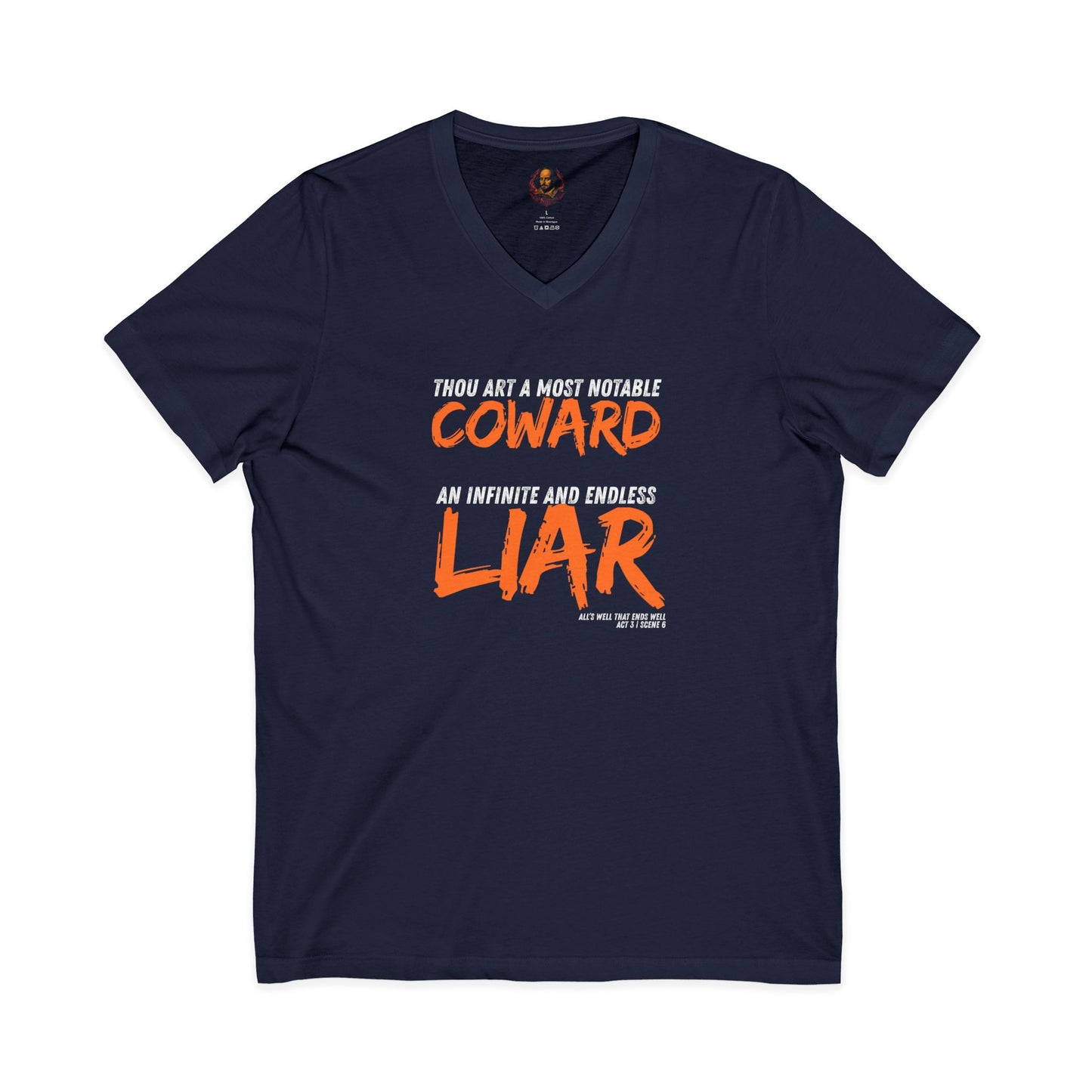 Coward/Liar Shakespeare Unisex V-Neck Tee