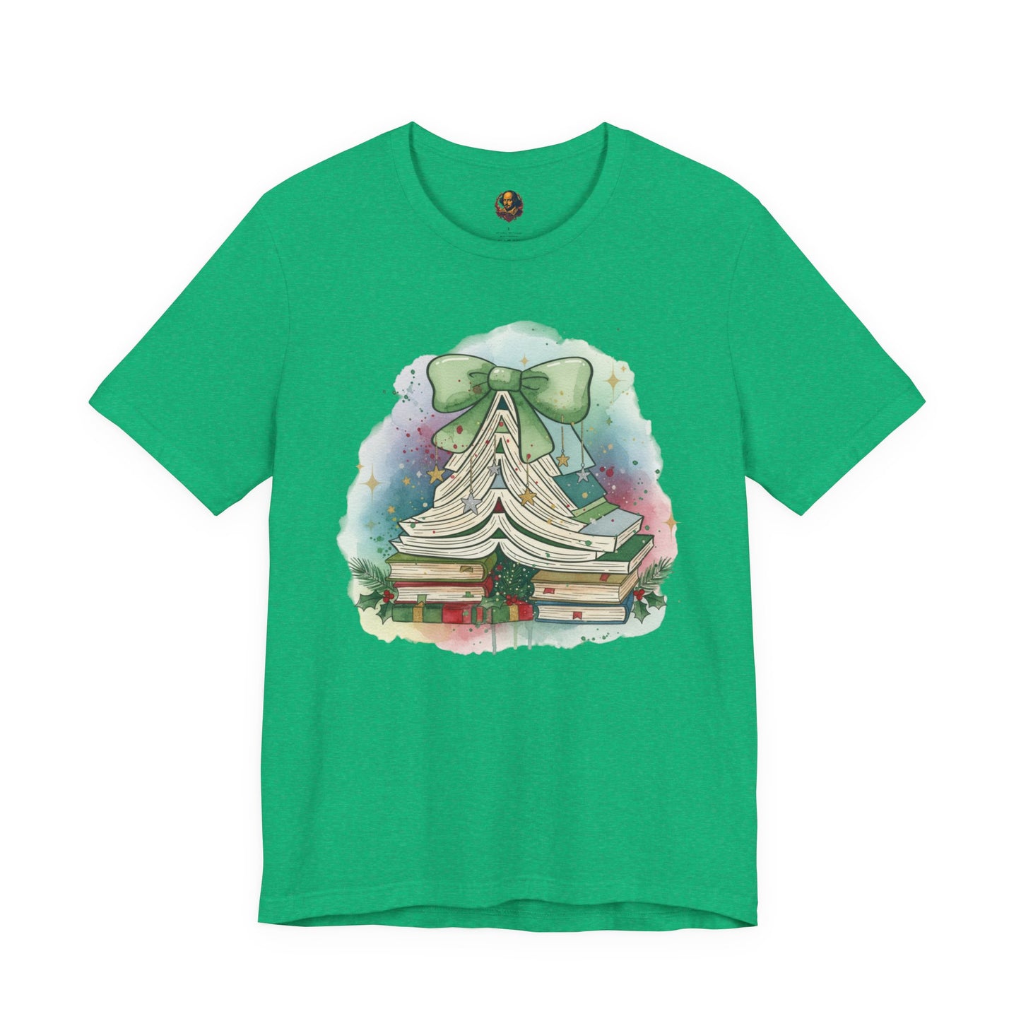 Book Stack Christmas Unisex Tee
