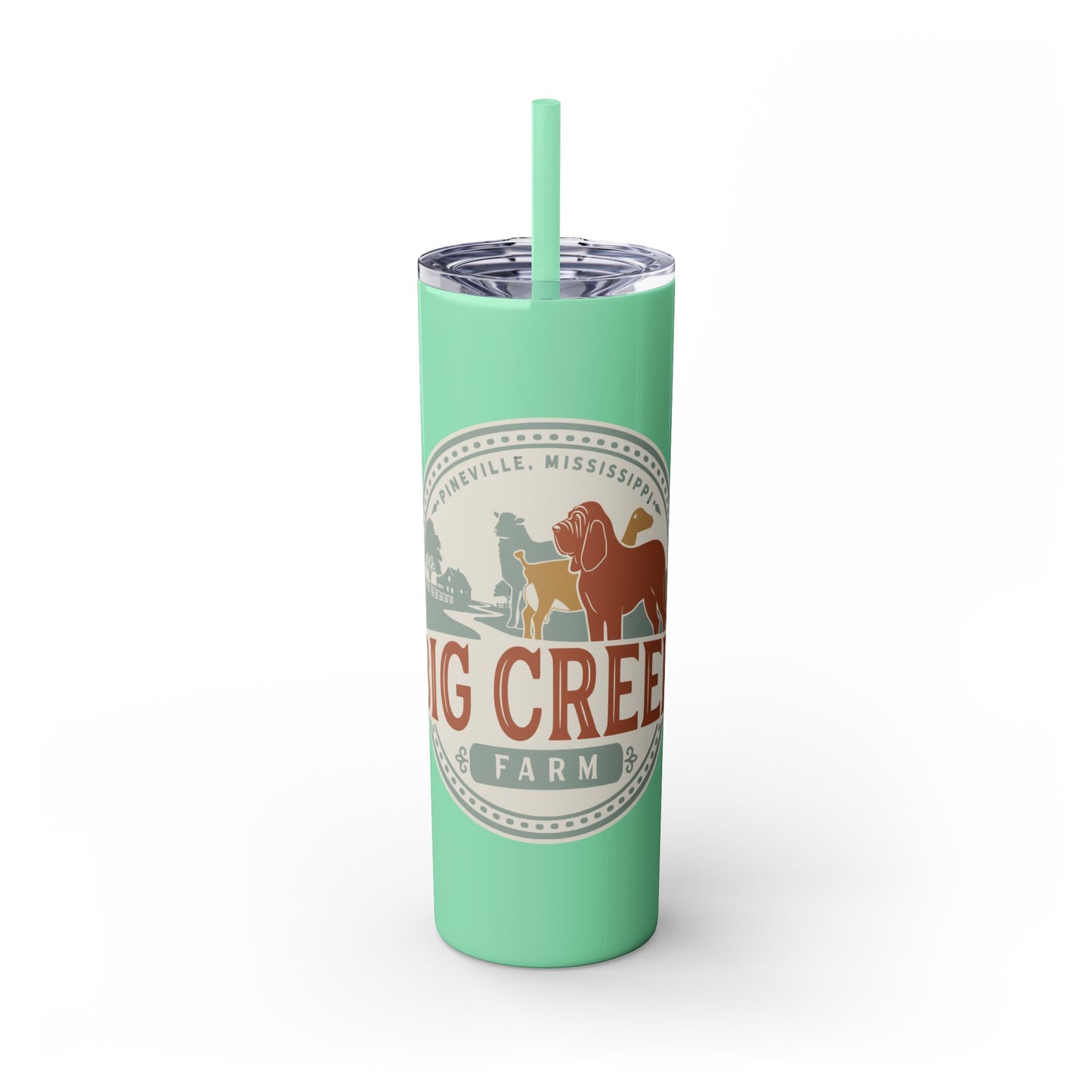 Big Creek Farm Skinny Tumbler with Straw, 20oz