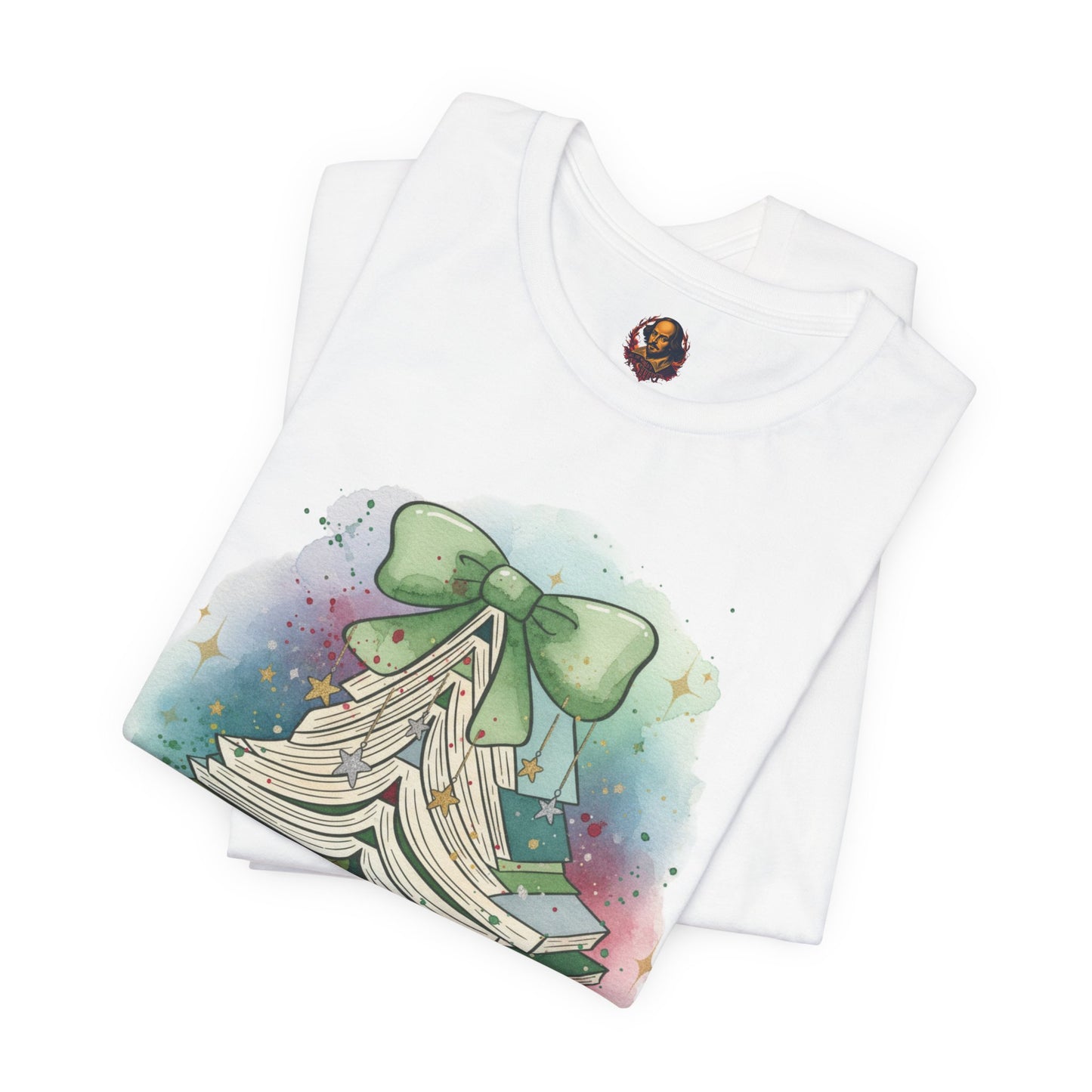 Book Stack Christmas Unisex Tee