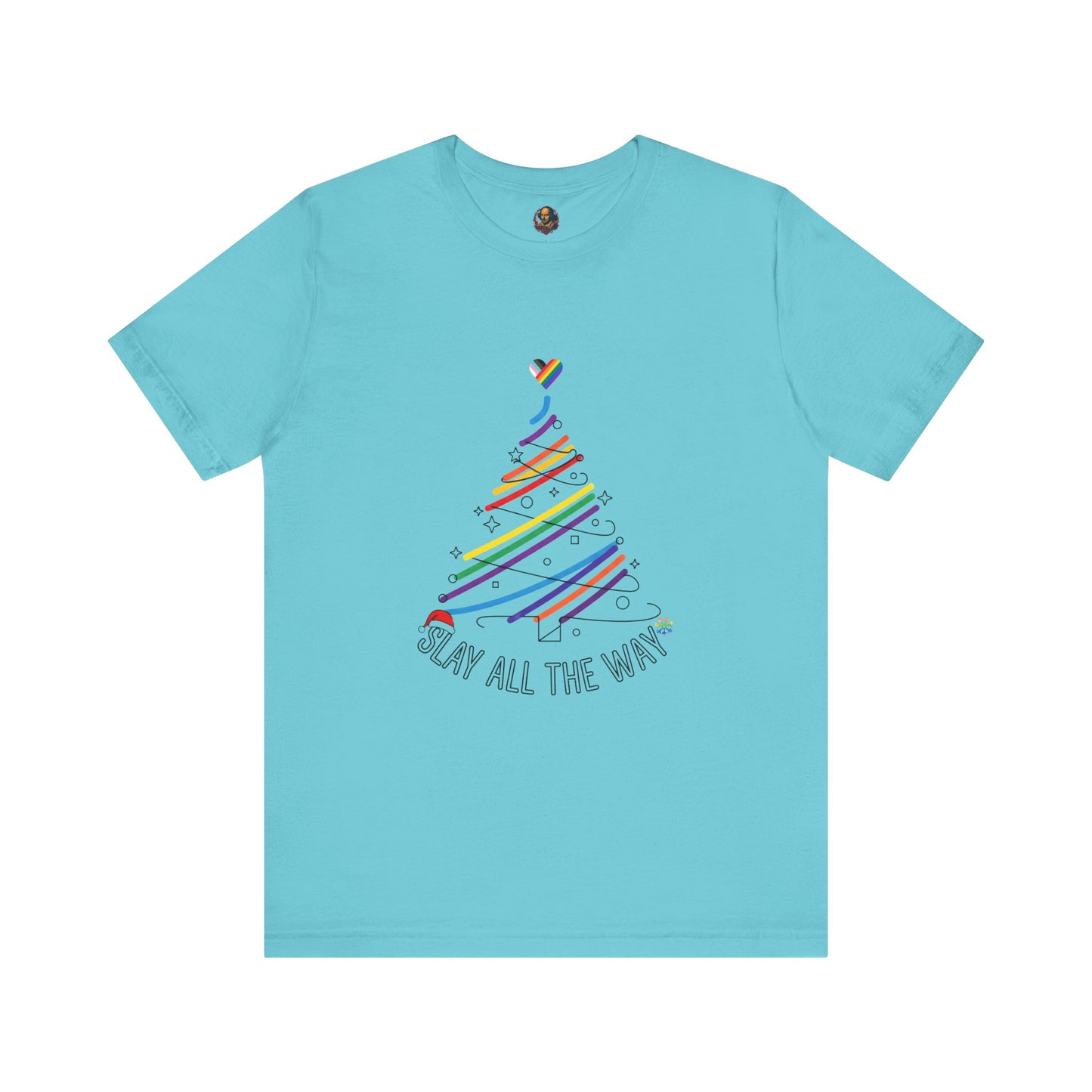 Slay All The Way Rainbow Christmas Unisex Tee