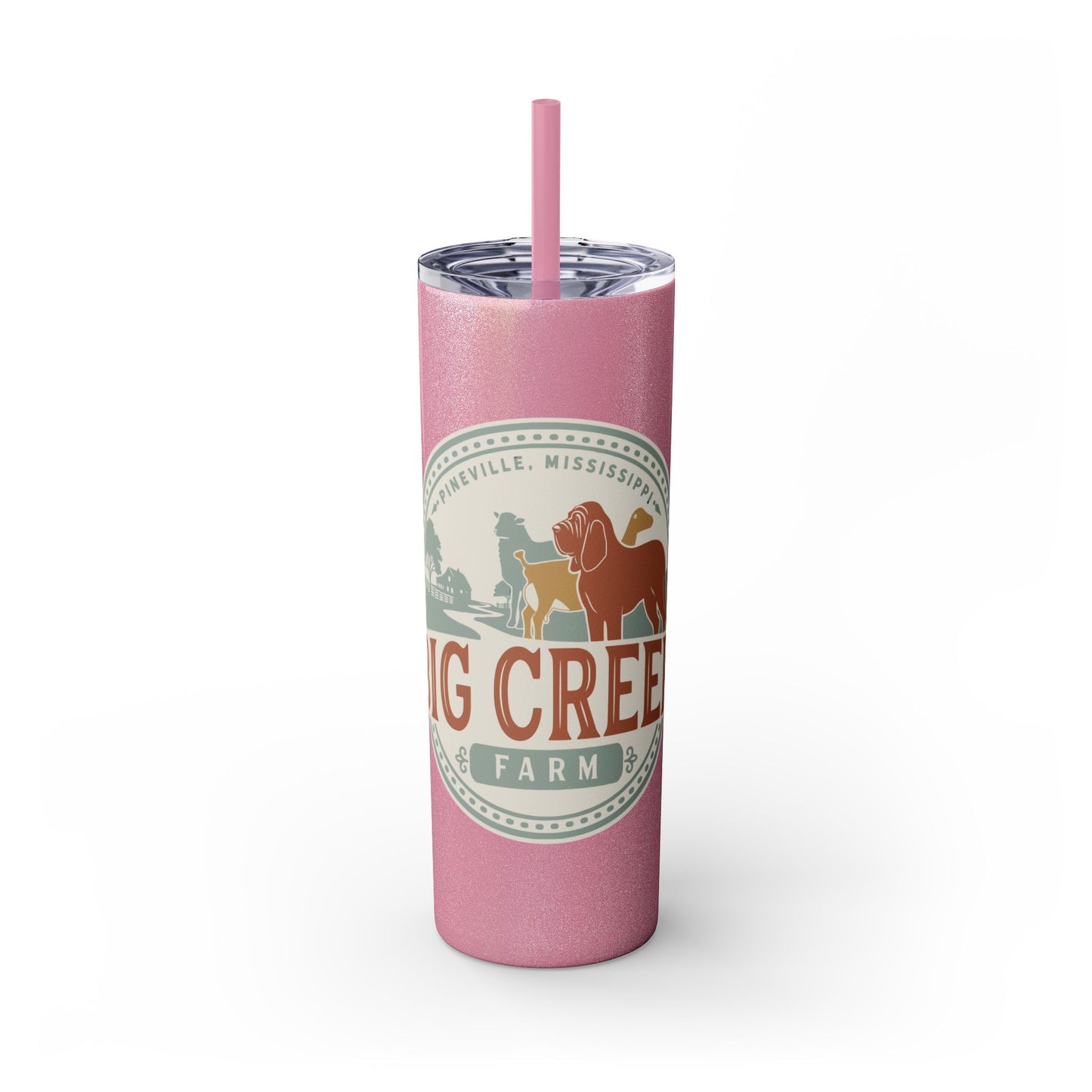 Big Creek Farm Skinny Tumbler with Straw, 20oz